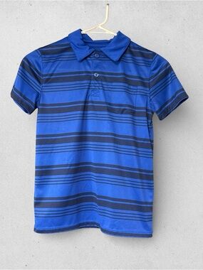 Cat & Jack Blue and Navy Striped Polo